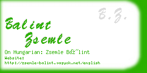 balint zsemle business card